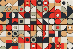 蒙德里安孟菲斯撞色拼接创意几何构成图案背景纹理图片AI设计素材【009】