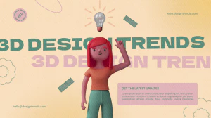 创意趣味3D立体人物互联网科技办公场景插画海报PSD分层设计素材【007】