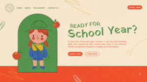 卡通趣味儿童教育学校海报网站BANNER登录页模板PSD分层设计素材【002】