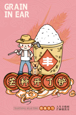卡通24节气二十四节气中国传统节日海报模板整套系列PSD设计素材【009】