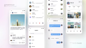 毕业设计UI视觉设计师面试作品集APP界面样机中文网页模板PSD素材【022】