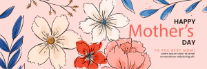 手绘卡通小清新系列母亲节节日快乐海报展板插画AI矢量设计素材【032】