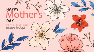 手绘卡通小清新系列母亲节节日快乐海报展板插画AI矢量设计素材【039】