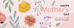 手绘卡通小清新系列母亲节节日快乐海报展板插画AI矢量设计素材【057】