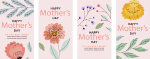 手绘卡通小清新系列母亲节节日快乐海报展板插画AI矢量设计素材【058】