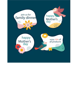 手绘卡通小清新系列母亲节节日快乐海报展板插画AI矢量设计素材【082】