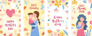 手绘卡通小清新系列母亲节节日快乐海报展板插画AI矢量设计素材【132】