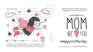 趣味卡通手绘母亲节节日快乐海报网站登录页模板PSD分层设计素材【001】