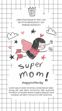 趣味卡通手绘母亲节节日快乐海报网站登录页模板PSD分层设计素材【010】