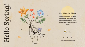春天简约优雅女性花朵元素海报网站登录页海报模板PSD设计素材【006】