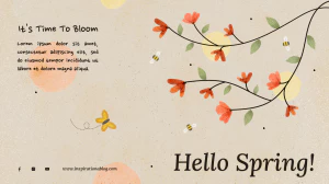 春天简约优雅女性花朵元素海报网站登录页海报模板PSD设计素材【008】