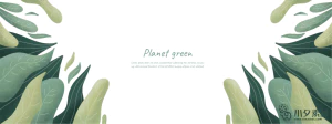 植物绿叶背景边框海报元素模板插画AI矢量设计素材【015】
