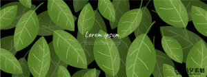 植物绿叶背景边框海报元素模板插画AI矢量设计素材【025】