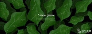 植物绿叶背景边框海报元素模板插画AI矢量设计素材【030】