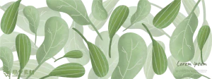 植物绿叶背景边框海报元素模板插画AI矢量设计素材【036】