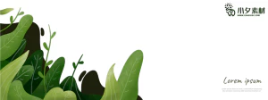 植物绿叶背景边框海报元素模板插画AI矢量设计素材【039】