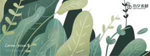 植物绿叶背景边框海报元素模板插画AI矢量设计素材【055】