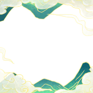 手绘中式清明节青团山水人物春天绿色元素插画PNG免扣PS设计素材【118】