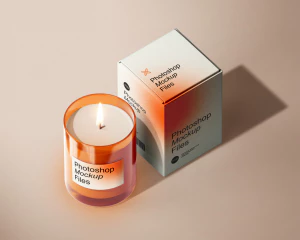 品牌香薰香氛蜡烛包装设计VI展示效果智能贴图样机PSD设计素材【003】