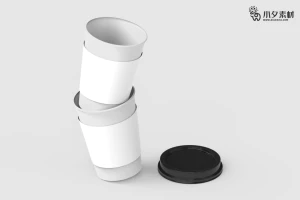 咖啡杯纸杯水杯杯子智能贴图文创样机模板PSD分层设计素材【019】