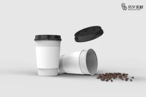 咖啡杯纸杯水杯杯子智能贴图文创样机模板PSD分层设计素材【051】