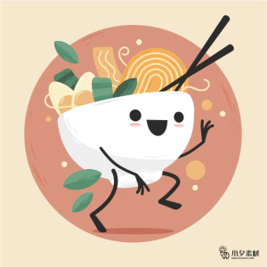 可爱卡通食品寿司中餐面条饺子插画AI矢量设计素材【005】