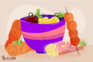 可爱卡通食品寿司中餐面条饺子插画AI矢量设计素材【008】