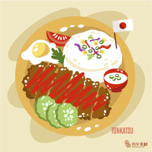 可爱卡通食品寿司中餐面条饺子插画AI矢量设计素材【019】