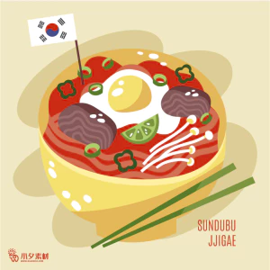 可爱卡通食品寿司中餐面条饺子插画AI矢量设计素材【023】
