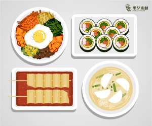 可爱卡通食品寿司中餐面条饺子插画AI矢量设计素材【036】