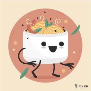 可爱卡通食品寿司中餐面条饺子插画AI矢量设计素材【046】