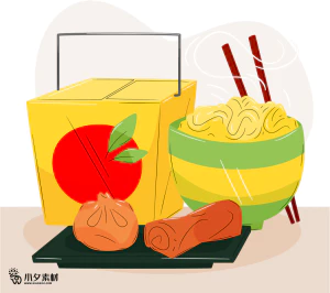 可爱卡通食品寿司中餐面条饺子插画AI矢量设计素材【048】