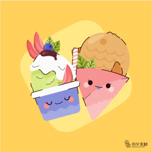 可爱卡通食品寿司中餐面条饺子插画AI矢量设计素材【063】