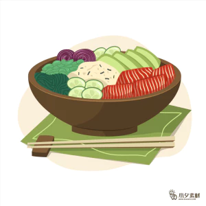 可爱卡通食品寿司中餐面条饺子插画AI矢量设计素材【075】