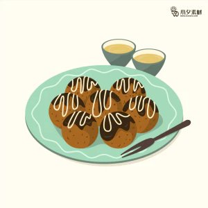 可爱卡通食品寿司中餐面条饺子插画AI矢量设计素材【080】