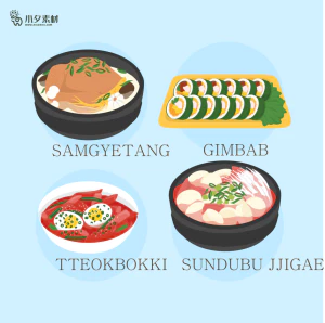 可爱卡通食品寿司中餐面条饺子插画AI矢量设计素材【087】
