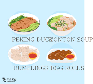 可爱卡通食品寿司中餐面条饺子插画AI矢量设计素材【091】