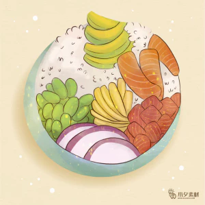 可爱卡通食品寿司中餐面条饺子插画AI矢量设计素材【106】