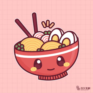 可爱卡通食品寿司中餐面条饺子插画AI矢量设计素材【113】