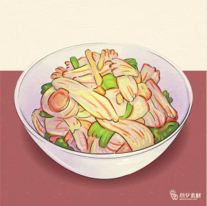可爱卡通食品寿司中餐面条饺子插画AI矢量设计素材【115】