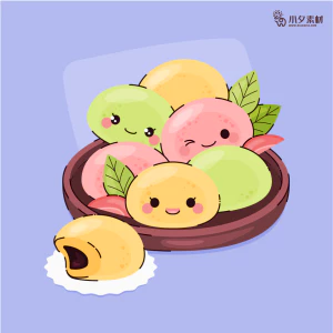 可爱卡通食品寿司中餐面条饺子插画AI矢量设计素材【119】