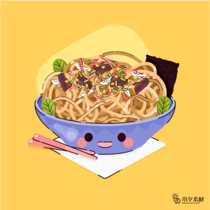 可爱卡通食品寿司中餐面条饺子插画AI矢量设计素材【143】