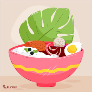 可爱卡通食品寿司中餐面条饺子插画AI矢量设计素材【152】