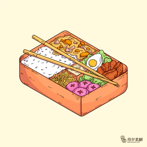 可爱卡通食品寿司中餐面条饺子插画AI矢量设计素材【157】