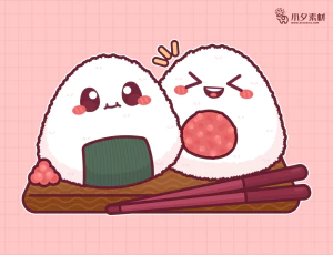 可爱卡通食品寿司中餐面条饺子插画AI矢量设计素材【160】