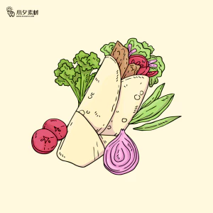 可爱卡通食品寿司中餐面条饺子插画AI矢量设计素材【161】