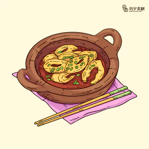可爱卡通食品寿司中餐面条饺子插画AI矢量设计素材【163】