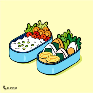 可爱卡通食品寿司中餐面条饺子插画AI矢量设计素材【164】