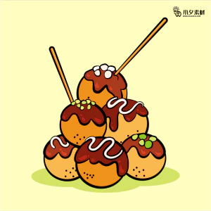 可爱卡通食品寿司中餐面条饺子插画AI矢量设计素材【165】
