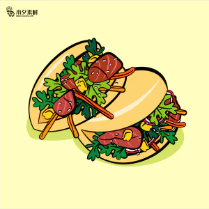 可爱卡通食品寿司中餐面条饺子插画AI矢量设计素材【172】